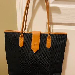 Yves Saint Laurent Black and Tan Tote Bag
